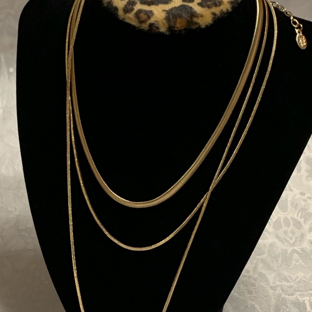 Jade & Jasper Triple Strand Gold Necklace